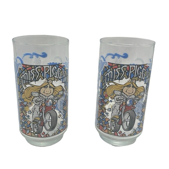 Vintage McDonald's The Great Muppet Caper 2 Glasses Muppets Miss Piggy 1981 - Picture 4 of 16
